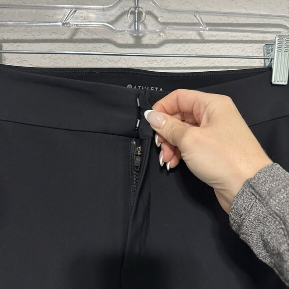 Athleta Black Pants High Waist Womens Size 10 Zip Pant Leg Water Wicking - Picture 5 of 9